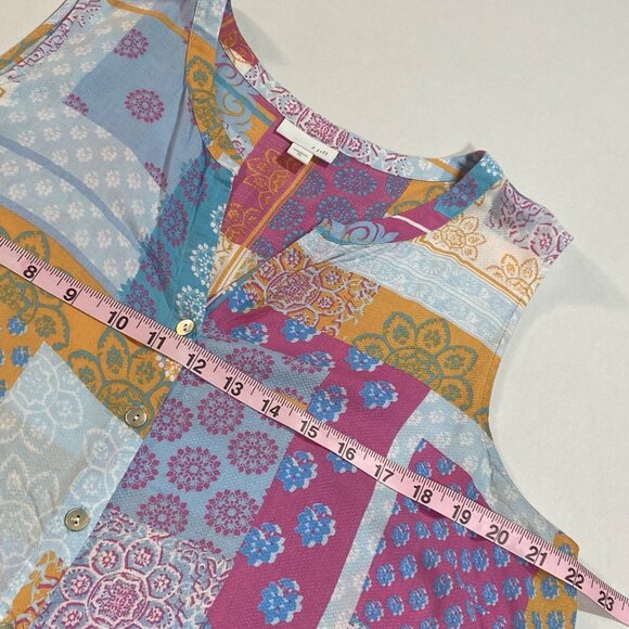 J Jill Womens XL Sleeveless Patchwork Print Rayon Tunic - Picture 5 of 7